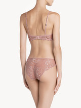 Push-up bra in pink silk satin stretch with Leavers lace_2