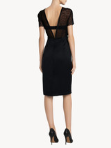 Dress in black silk satin with macramè_2