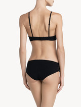 Balconette bra in black silk-georgette with macramè trim_2
