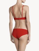 Medium briefs in red silk-georgette with macramè trim_2