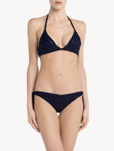 Navy blue lycra triangle bikini top_1