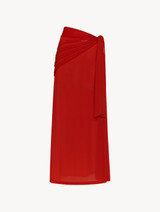 Red wrap skirt_0