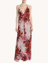 Jumpsuit in red silk stretch with lace trim_1