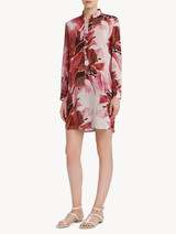 Shirt in red silk stretch with lace trim_1