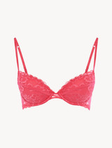 Push-up bra in fuchsia Leavers lace_0