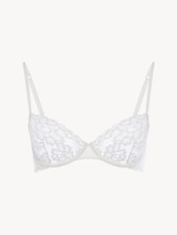 Underwired bra in white Leavers lace_0