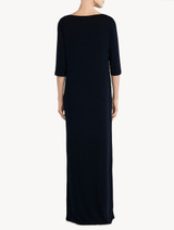 Long nightgown in blue modal stretch with Leavers lace and silk chiffon_2