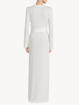 Long robe in white modal stretch with Leavers lace and silk chiffon_2