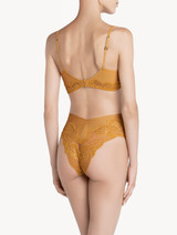 Underwired bra in yellow tulle and Leavers lace_2