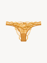 Brazilian briefs in yellow tulle and Leavers lace_0