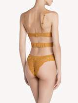 Bodysuit in yellow tulle and Leavers lace_2