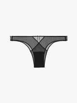 Black sheer tulle Brazilian brief_0