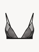 Triangle Bra in black stretch tulle_0