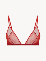 Triangle Bra in red stretch tulle_0