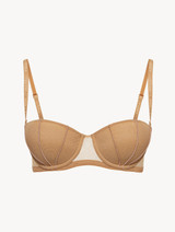 Balconette Bra in beige stretch tulle_0