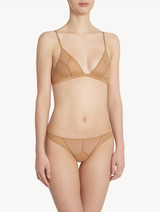 Thong in beige stretch tulle_1
