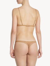 Thong in beige stretch tulle_2