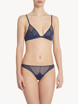 Thong in blue stretch tulle_1