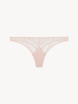 Thong in pink stretch tulle_0