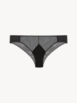 Brazilian Brief in black stretch tulle_0