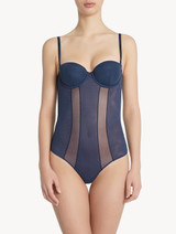 Underwired Bodysuit in blue stretch tulle_1