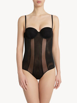 Underwired Bodysuit in black stretch tulle_1
