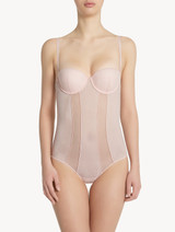 Underwired Bodysuit in pink stretch tulle_1