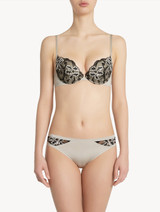 Push-Up Bra in grey Lycra and black Leavers lace_1