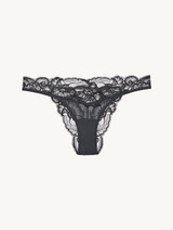 Brazilian briefs in grey tulle and Leavers lace_0