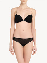 Black push-up bra with floral lace_1