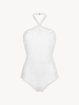 White bodysuit with floral lace_0