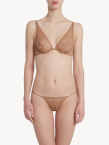 Triangle Bra in beige floral lace_1