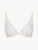 Triangle Bra in off-white floral lace_0