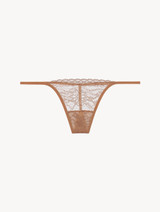 Thong in beige floral lace_0