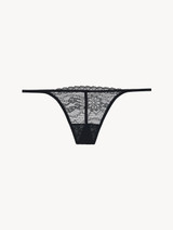 Thong in black floral lace_0
