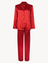 Carmine silk pajama set_0
