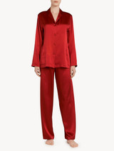 Carmine silk pajama set_1