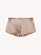 Dusty pink silk pajama shorts_0