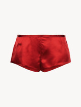 Carmine silk pajama shorts_0