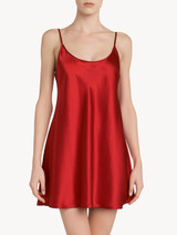Carmine silk short slip_1