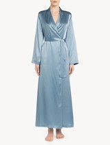 Periwinkle silk long robe_1