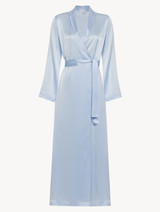 Azure silk long robe_0