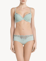 Mint green push-up bra with macramé_1