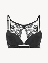 Dark-grey lace push-up bra_0