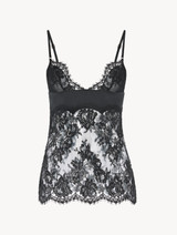 Dark-grey lace camisole top_0