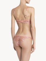 Pink padded push-up bra with Leavers lace trim_2