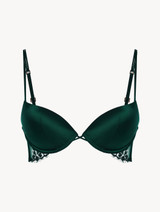 Green push-up bra with Leavers lace trim_0