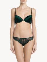 Green push-up bra with Leavers lace trim_1