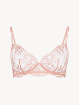 Pink non-wired Leavers lace bra_0