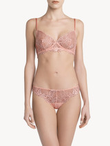 Pink non-wired Leavers lace bra_1